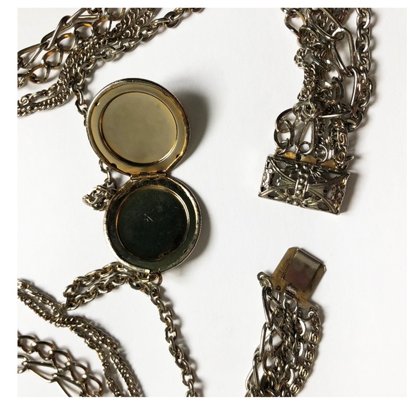 Locket Multi Chain Necklace Silver - Picture 4 of 5